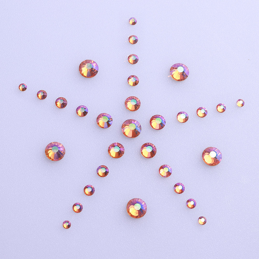Mixed Sizes Topaz AB FlatBack Rhinestones For Nail Art Silver Back Secondary image