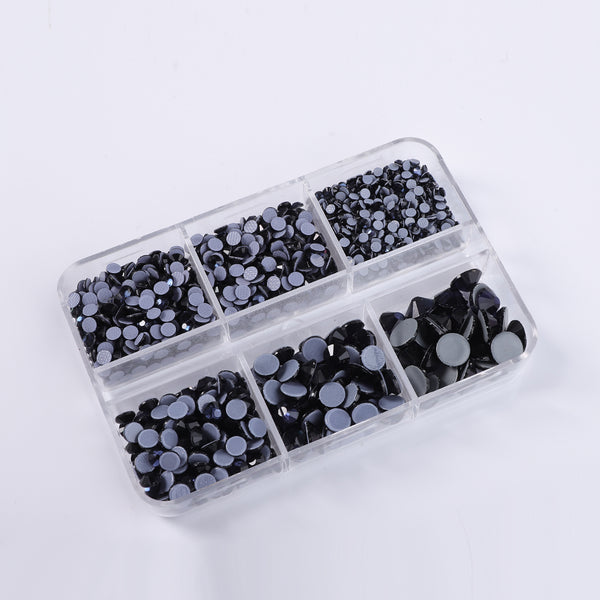 Mixed Sizes 6 Grid Box Montana Glass HotFix Rhinestones For Clothing DIY WholesaleRhinestone