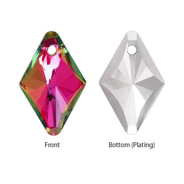 Vitrail Rose Rhombus High Quality Glass Rhinestone Pendant WholesaleRhinestone
