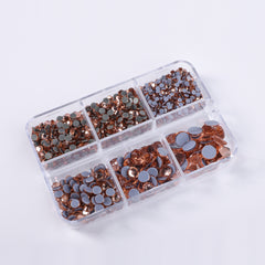 Mixed Sizes 6 Grid Box Champagne Glass HotFix Rhinestones For Clothing DIY WholesaleRhinestone