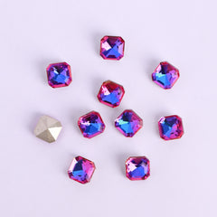 Purple Volcano Square Octagon Shape Pointed Back Fancy Rhinestones WholesaleRhinestone