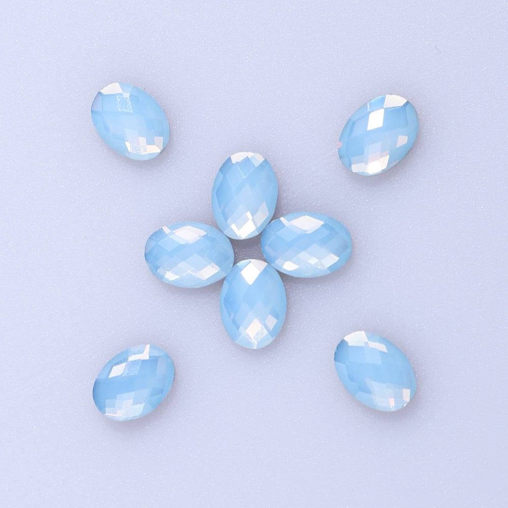 Egg Shape Blue Opal Flat Back Fancy Rhinestones WholesaleRhinestone