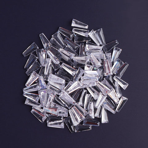 Trapezoid Shape Pointed Back Crystal Cubic Zirconia Stones For Jewelry Restoration WholesaleRhinestone