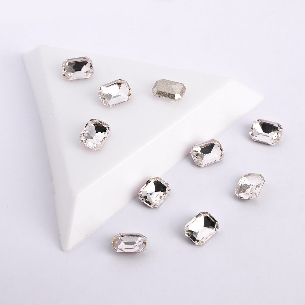 Crystal Rectangle Octagon Shape Pointed Back Fancy Rhinestones WholesaleRhinestone