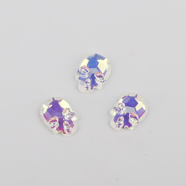 Skull Shape Mocha White Flat Back Fancy Rhinestones WholesaleRhinestone