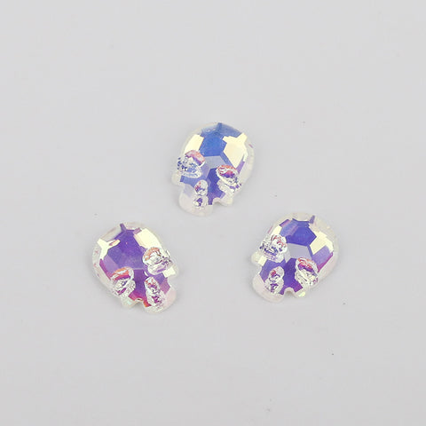 Skull Shape Mocha White Flat Back Fancy Rhinestones WholesaleRhinestone