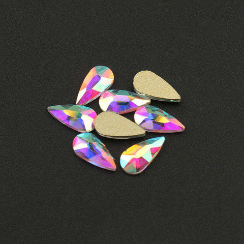Raindrop Shape Crystal AB Flat Back Fancy Rhinestones WholesaleRhinestone