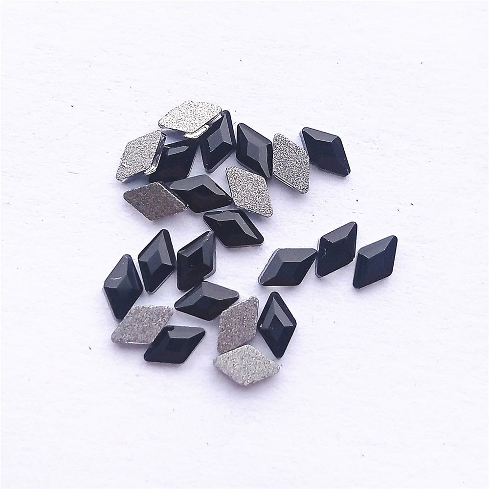 Rhombus Shape Black Flat Back Fancy Rhinestones WholesaleRhinestone