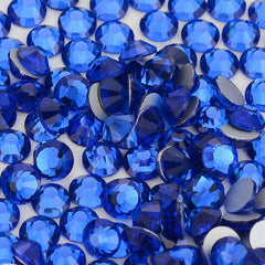 Sapphire Glass FlatBack Rhinestones Silver Back WholesaleRhinestone