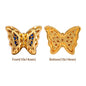 Butterfly Shape Golden Plated High-Quality Sew-on Alloy Charms Inlaid Cubic Zirconia WholesaleRhinestone