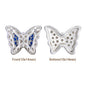 Butterfly Shape Silver Plated High-Quality Sew-on Alloy Charms Inlaid Cubic Zirconia WholesaleRhinestone