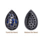 Drop Shape Hematite Plated High-Quality Sew-on Alloy Charms Inlaid Cubic Zirconia WholesaleRhinestone