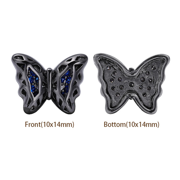 Forma di farfalla Ematite Placcata in lega di cucitura di alta qualità Incaninari intarsiati cubici zirconia