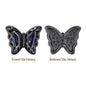 Mixed Colors Butterfly Shape Hematite Plated High-Quality Sew-on Alloy Charms Inlaid Cubic Zirconia WholesaleRhinestone