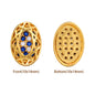 Oval Shape Golden Plated High-Quality Sew-on Alloy Charms Inlaid Cubic Zirconia WholesaleRhinestone