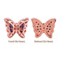 Mixed Colors Butterfly Shape Rose Gold plated High-Quality Sew-on Alloy Charms Inlaid Cubic Zirconia WholesaleRhinestone