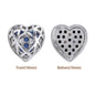 Heart Shape Imitation Rhodium Plated High-Quality Sew-on Alloy Charms Inlaid Cubic Zirconia WholesaleRhinestone