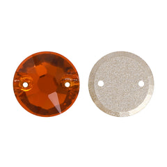 Tangerine XIRIUS Round Shape High Quality Glass Sew-on Rhinestones WholesaleRhinestone