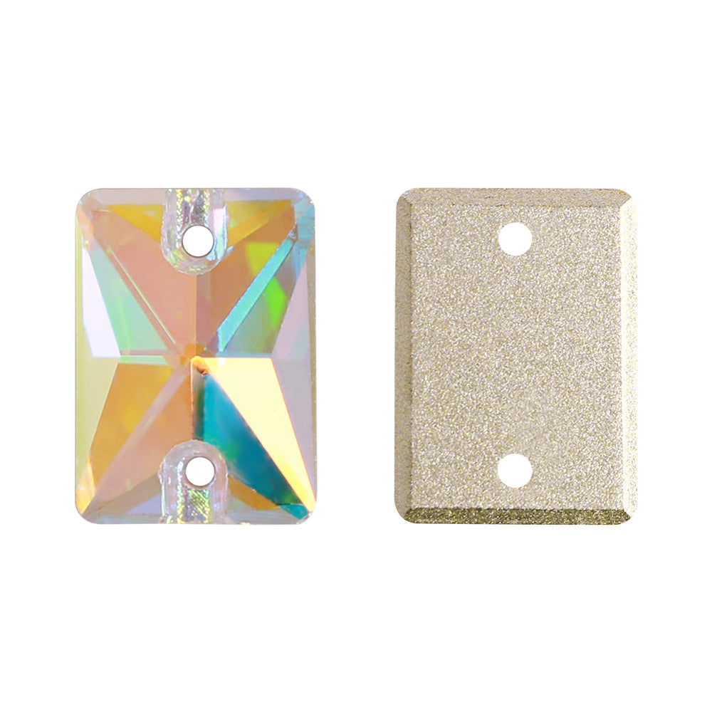 Crystal AB Rectangle Shape High Quality Glass Sew-on Rhinestones WholesaleRhinestone