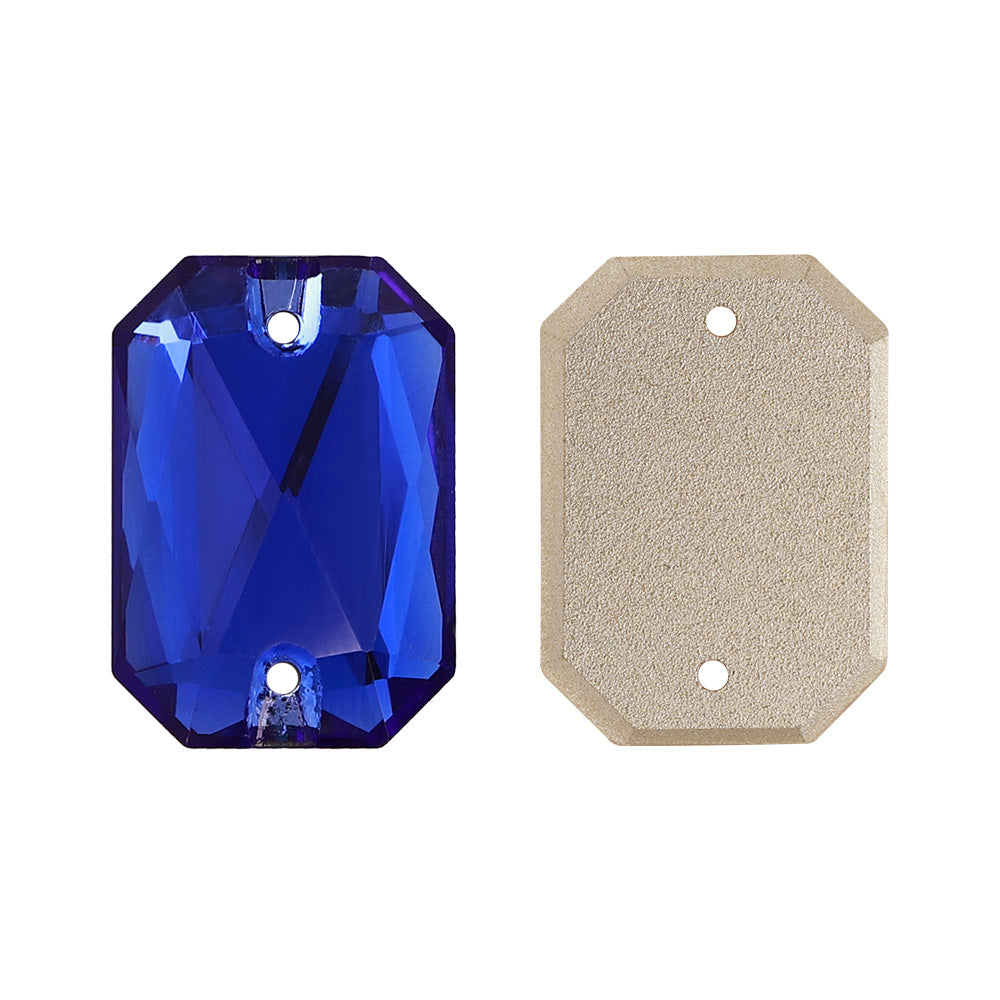 Sapphire Octagon Shape High Quality Glass Sew-on Rhinestones WholesaleRhinestone