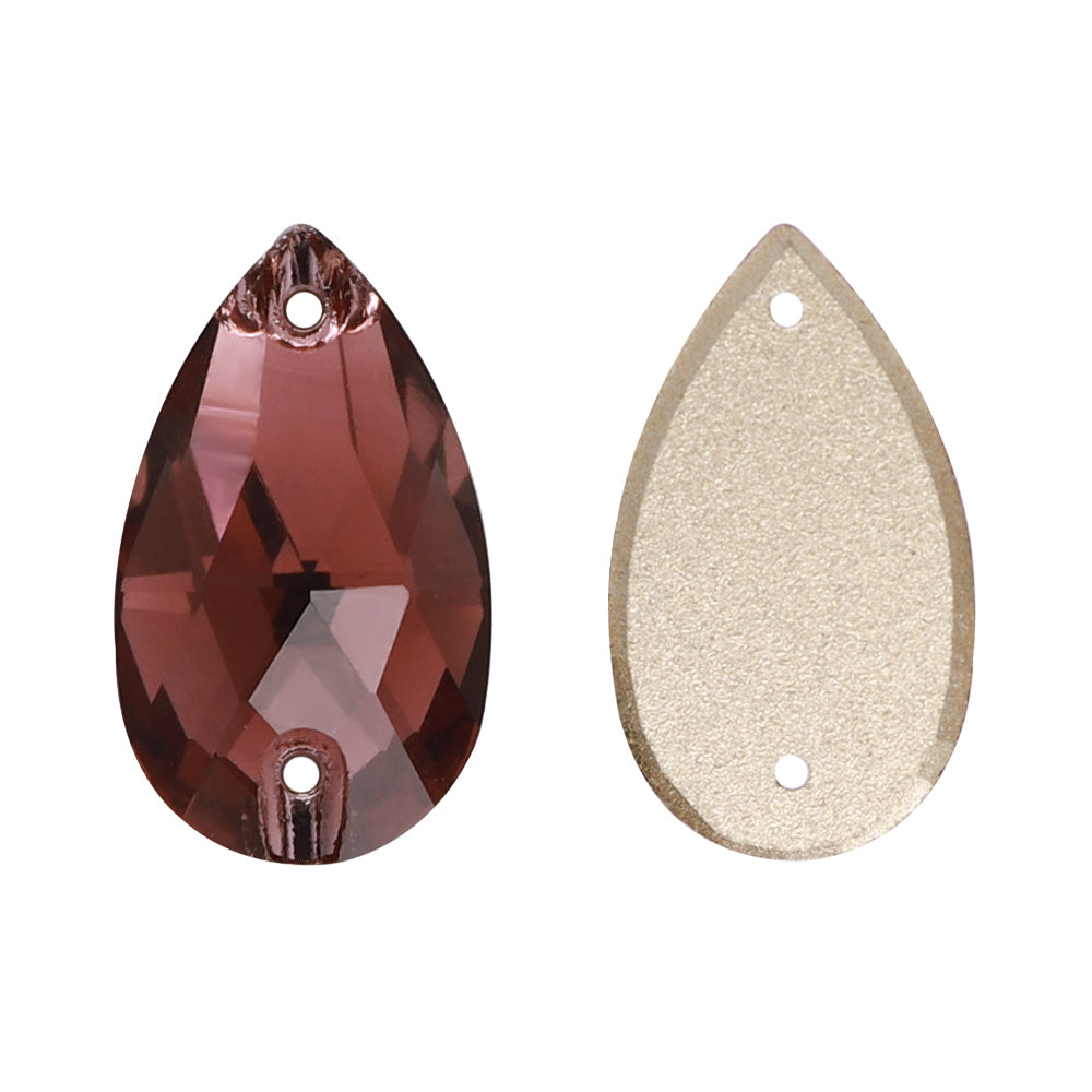 Burgundy Drop Shape High Quality Glass Sew-on Rhinestones Secondary image
