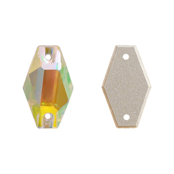 Crystal AB Hexagon Shape High Quality Glass Sew-on Rhinestones WholesaleRhinestone