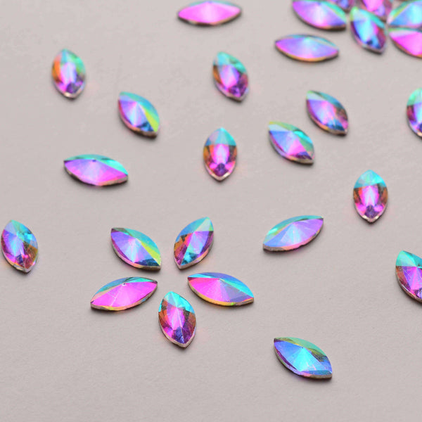 Navette Shape Crystal AB Flat Back Fancy Rhinestones WholesaleRhinestone