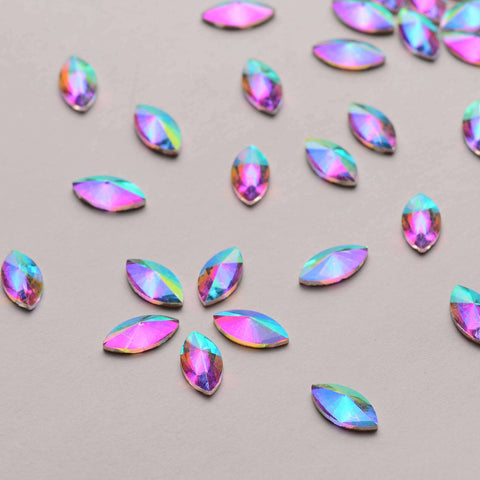 Navette Shape Crystal AB Flat Back Fancy Rhinestones WholesaleRhinestone