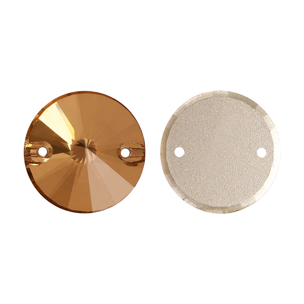 Light Smoked Topaz Rivoli Shape High Quality Glass Sew-on Rhinestones Secondary image