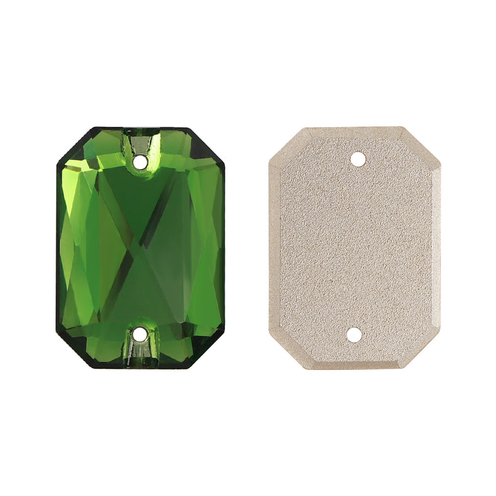Fern Green Octagon Shape High Quality Glass Sew-on Rhinestones WholesaleRhinestone