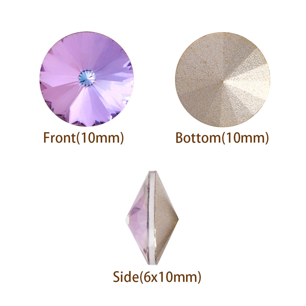 Vitrail Light Rivoli Shape High Quality Glass Pointed Back Fancy Rhinestones WholesaleRhinestone