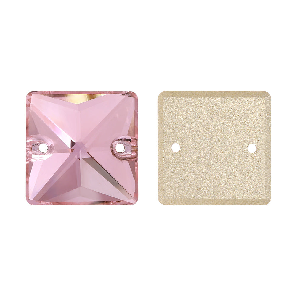 Lys rose firkantet form af høj kvalitet glas sew-on rhinestones Sekundært billede