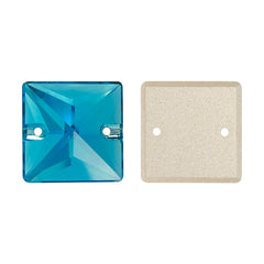 Aquamarine Square Shape High Quality Glass Sew-on Rhinestones WholesaleRhinestone