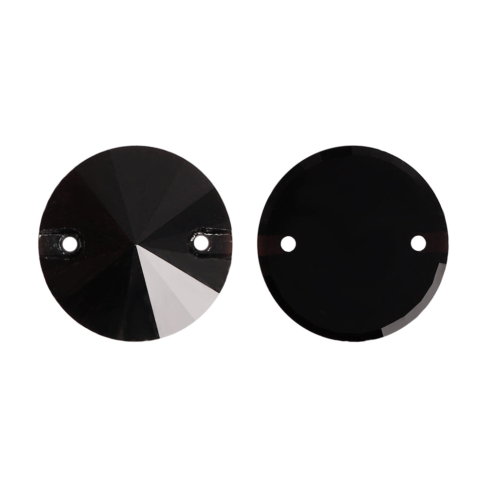 Jet Rivoli Shape High Quality Glass Sew-on Rhinestones Secondary image