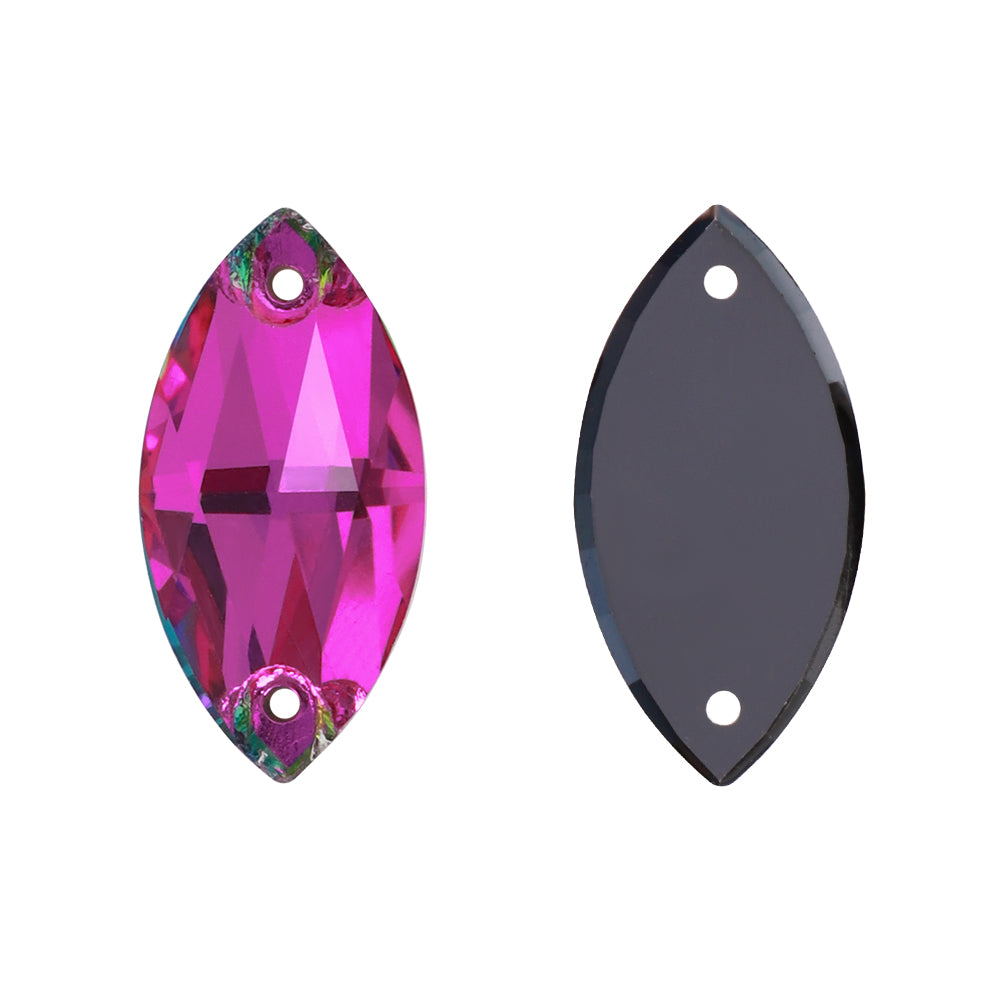 Vitrail Rose Navette Shape High Quality Glass Sew-on Rhinestones WholesaleRhinestone