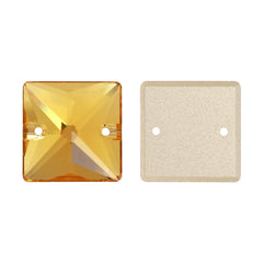 Light Topaz Square Shape High Quality Glass Sew-on Rhinestones WholesaleRhinestone