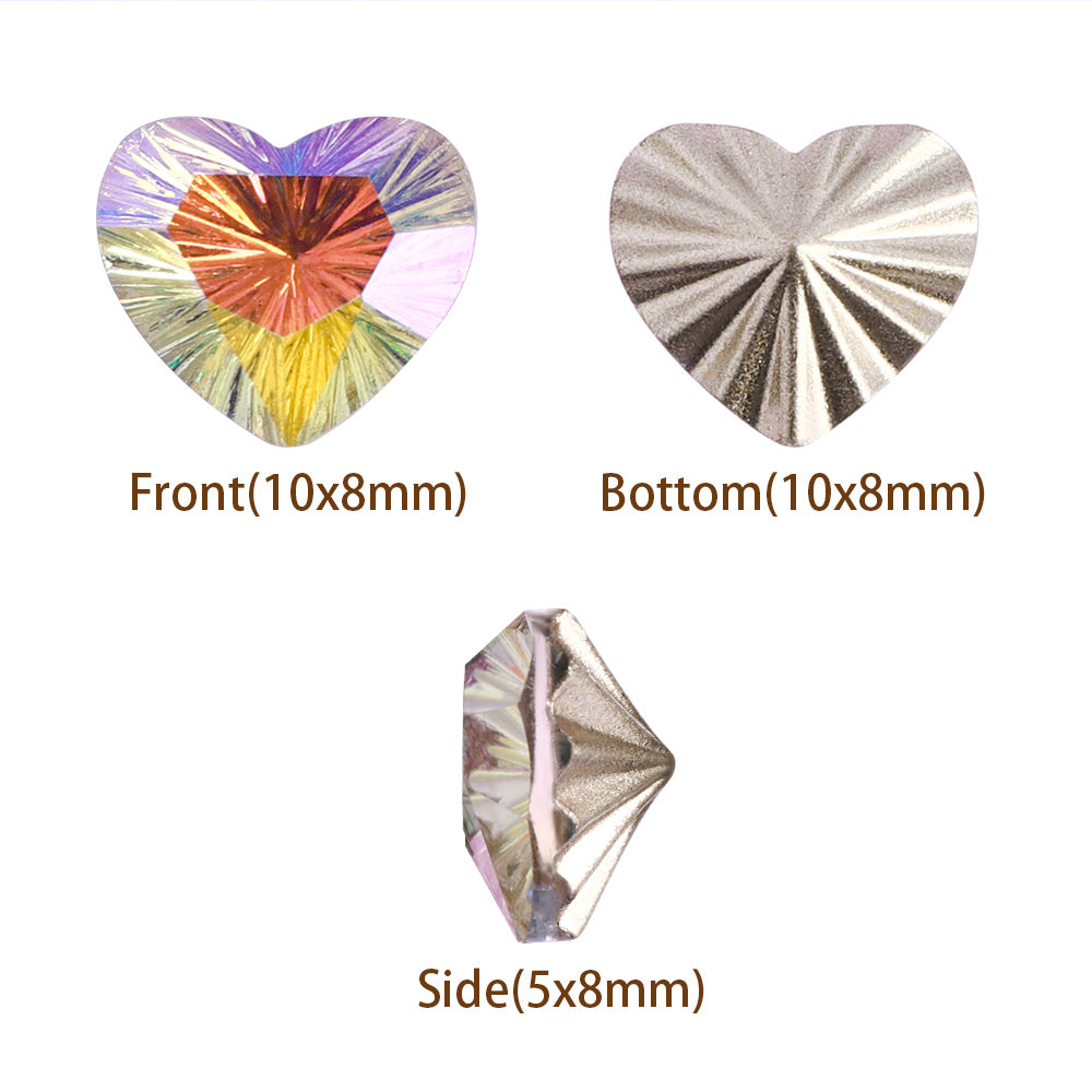 Millennium Series Heart Shape Paradise Shine Glass Pointed Back Fancy Rhinestones WholesaleRhinestone