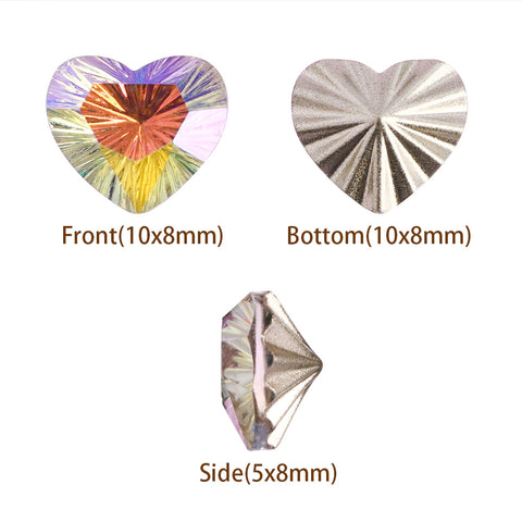 Millennium Series Heart Shape Paradise Shine Glass Pointed Back Fancy Rhinestones WholesaleRhinestone