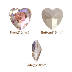 Luminous Green Heart Shape High Quality Glass Pointed Back Fancy Rhinestones WholesaleRhinestone