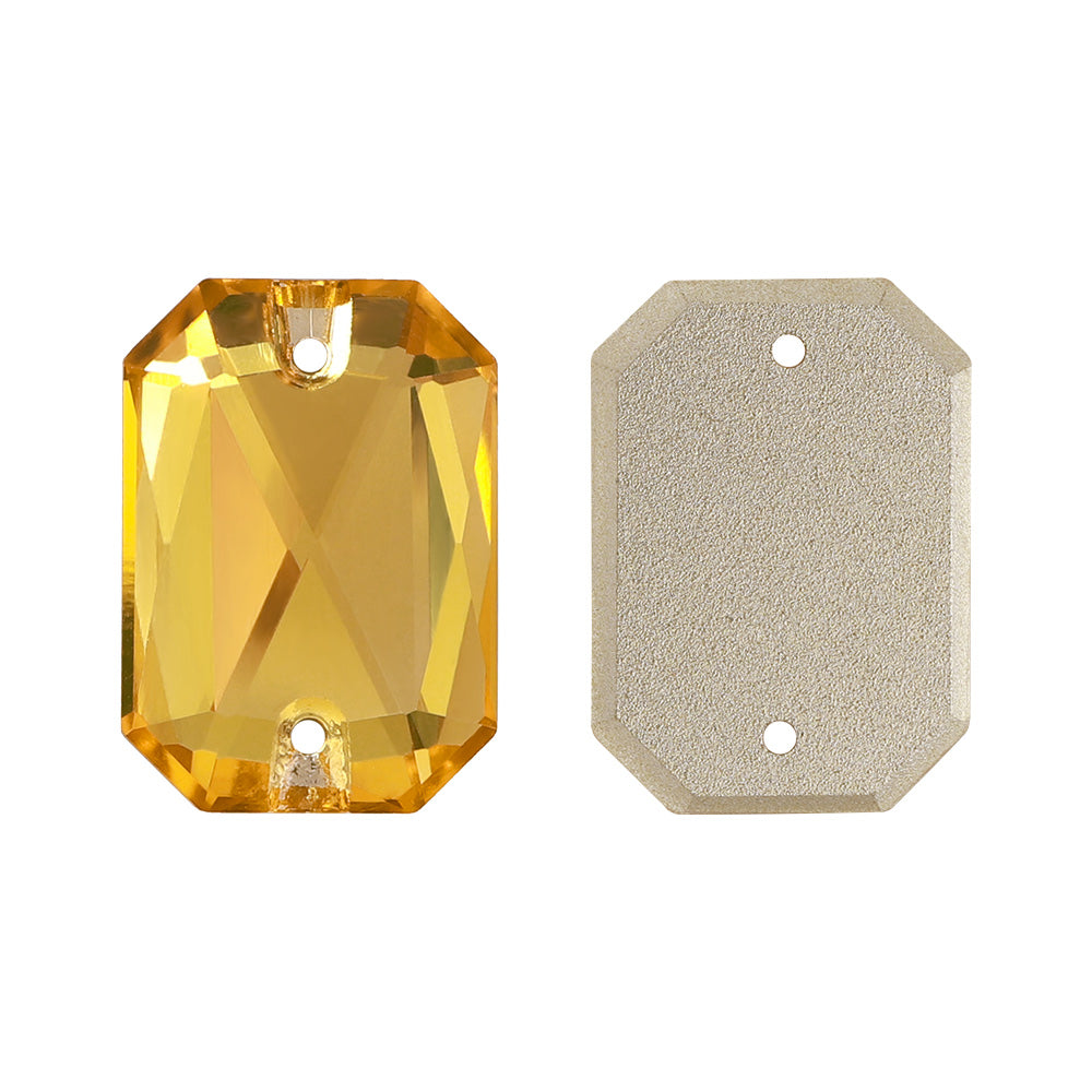 Light Topaz Octagon Shape High Quality Glass Sew-on Rhinestones WholesaleRhinestone