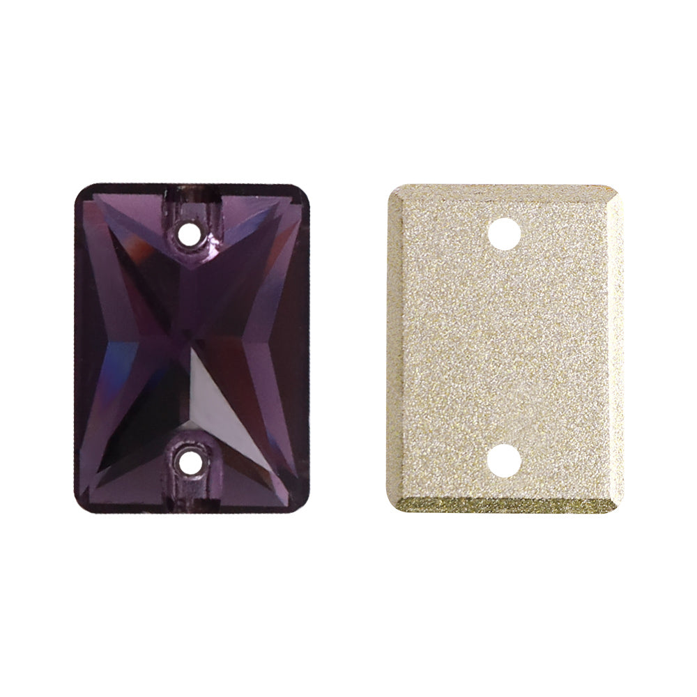 Amethyst Rectangle Shape High Quality Glass Sew-on Rhinestones Secondary image