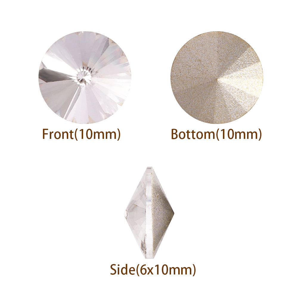 Crystal Rivoli Shape High Quality Glass Pointed Back Fancy Rhinestones Второстепенное изображение товара
