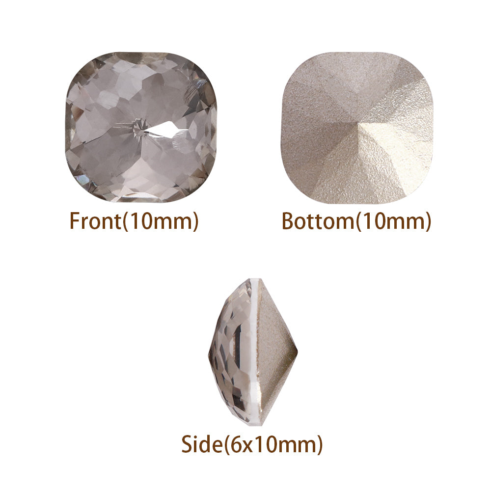 Satin Dome Cushion Square Shape High Quality Glass Pointed Back Fancy Rhinestones WholesaleRhinestone