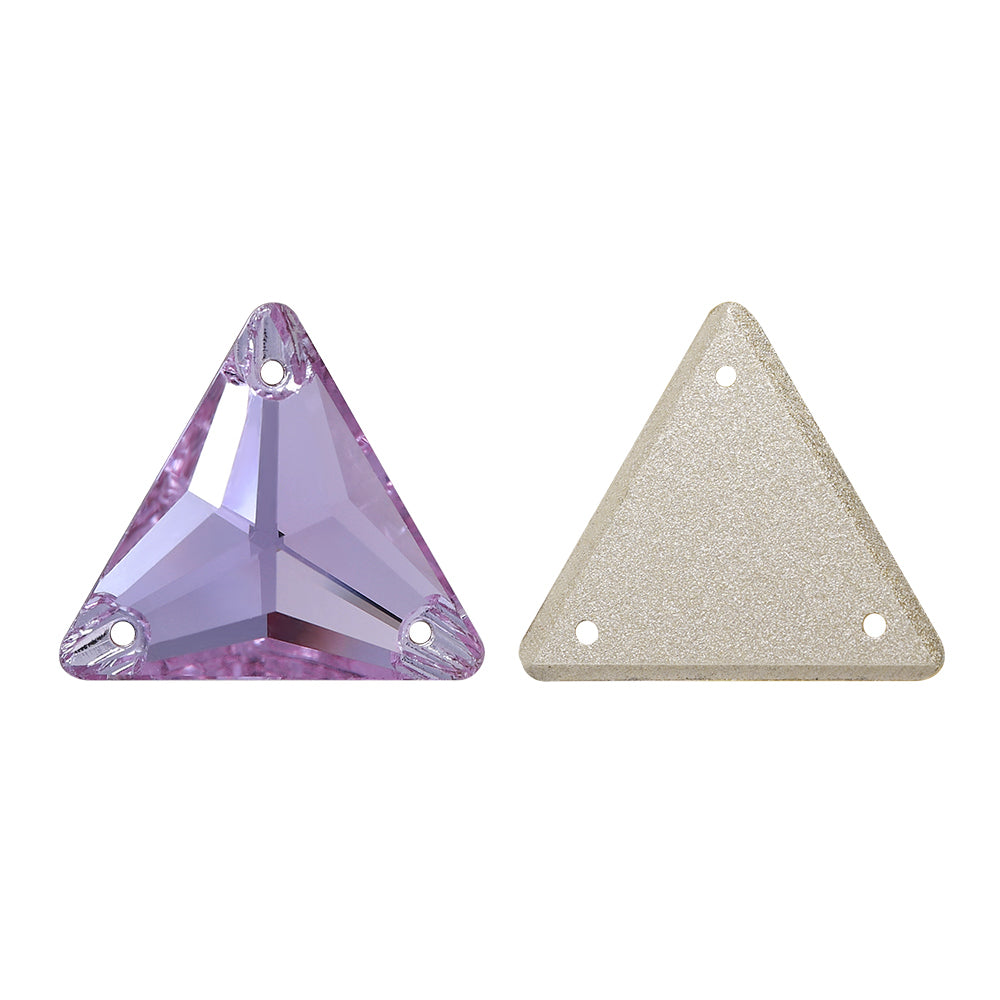 Violet Triangle Shape High Quality Glass Sew-on Rhinestones Secondary image