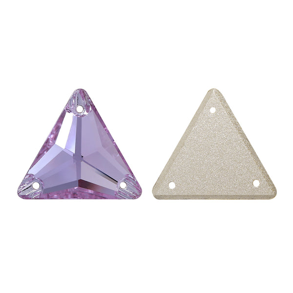 Violet Triangle Shape High Quality Glass Sew-on Rhinestones WholesaleRhinestone