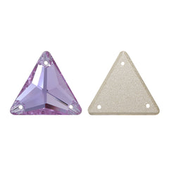 Violet Triangle Shape High Quality Glass Sew-on Rhinestones WholesaleRhinestone