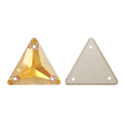 Metallic Sunshine Triangle Shape High Quality Glass Sew-on Rhinestones WholesaleRhinestone