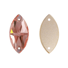 Light Peach Navette Shape High Quality Glass Sew-on Rhinestones WholesaleRhinestone