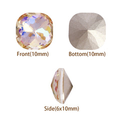 Paradise Shine Dome Cushion Square Shape High Quality Glass Pointed Back Fancy Rhinestones WholesaleRhinestone