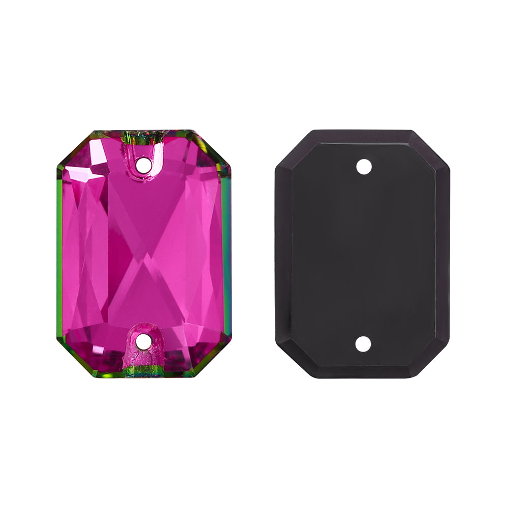 Vitrail Rose Octagon Shape High Quality Glass Sew-on Rhinestones Secondary image